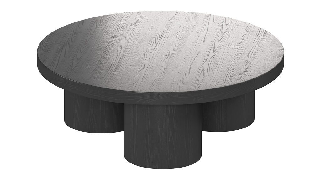 Damian Wooden Round Coffee Table - Black (388298) 3D model - Download ...