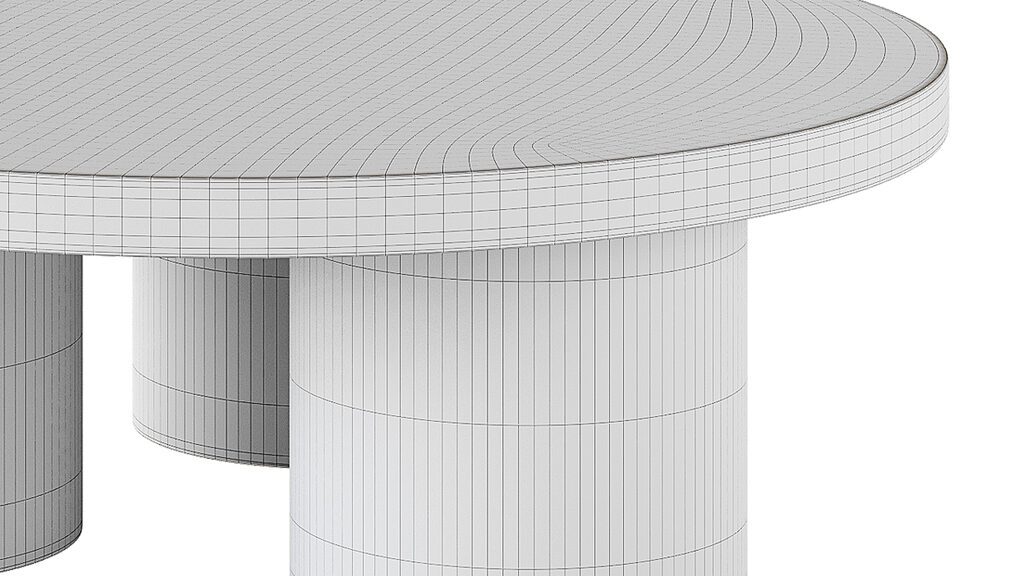 Damian Wooden Round Coffee Table - Black (388298) 3D model - Download ...