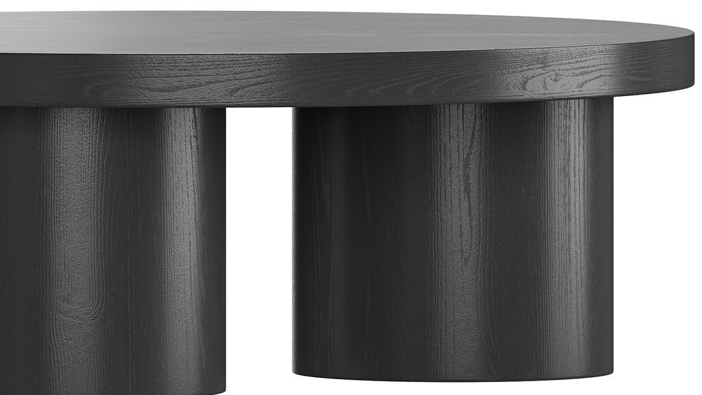 Damian Wooden Round Coffee Table - Black (388298) 3D model - Download ...