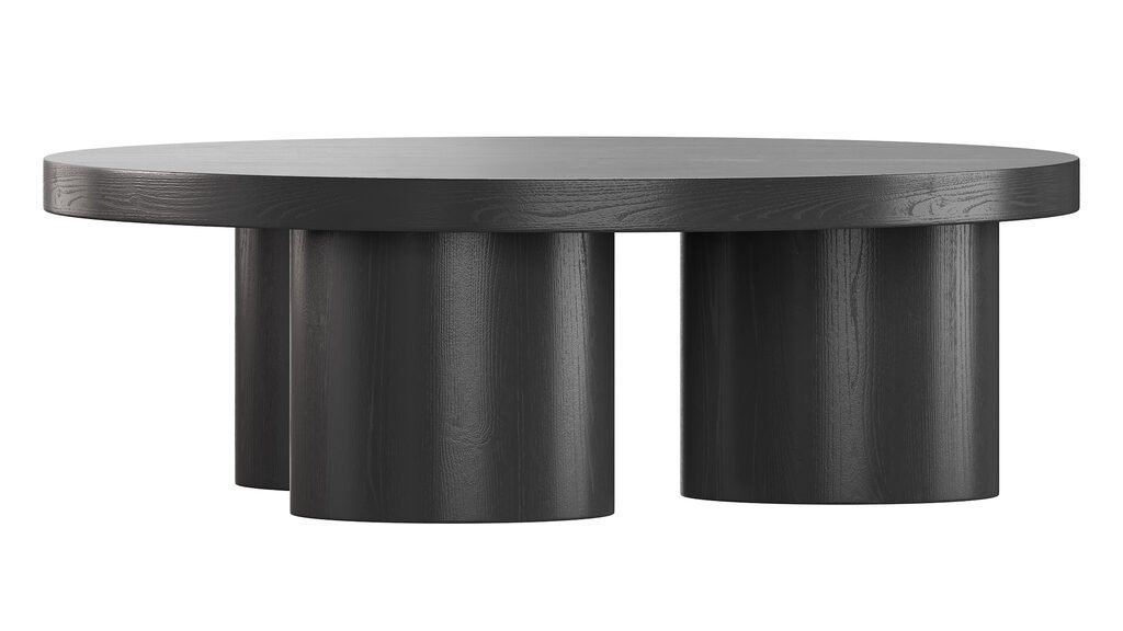 Damian Wooden Round Coffee Table - Black (388298) 3D model - Download ...