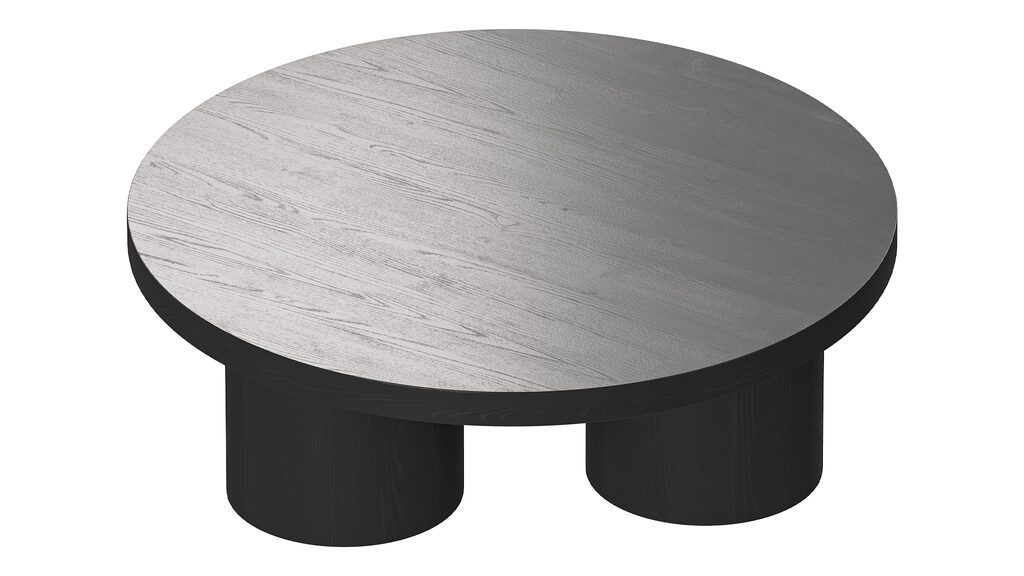Damian Wooden Round Coffee Table - Black (388298) 3D model - Download ...