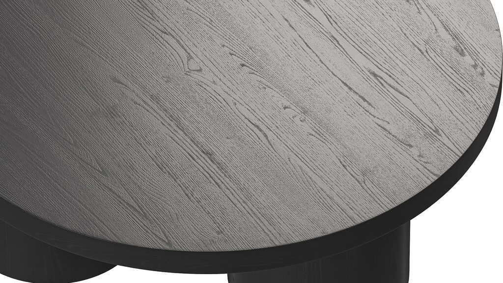 Damian Wooden Round Coffee Table - Black (388298) 3D model - Download ...