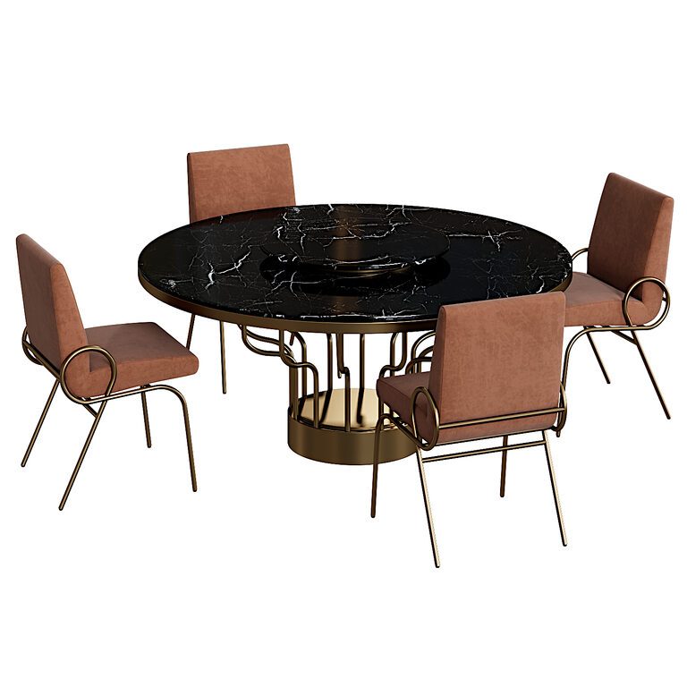 Bloom Dining Chair With Table (389478) 3D model - Download 3D model ...