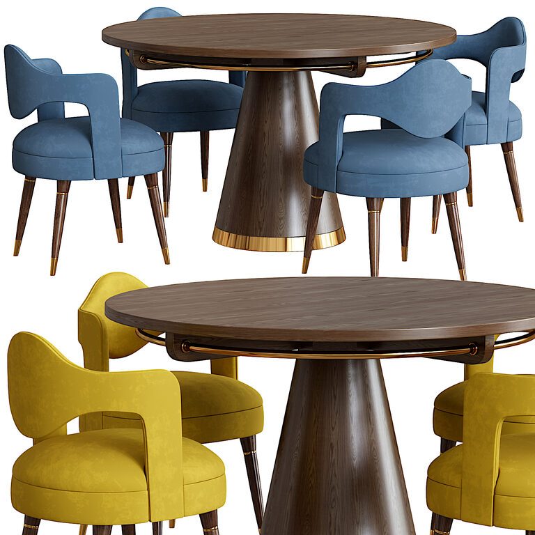 Chaplin Chair and Holiday Dining Table (389484), 3d model 1