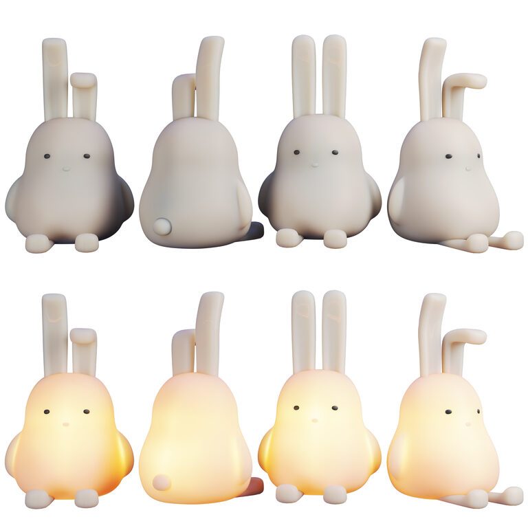 Rabbit Night Lamp Bunny Lamp Foldable Hanging Animal Night Light for ...
