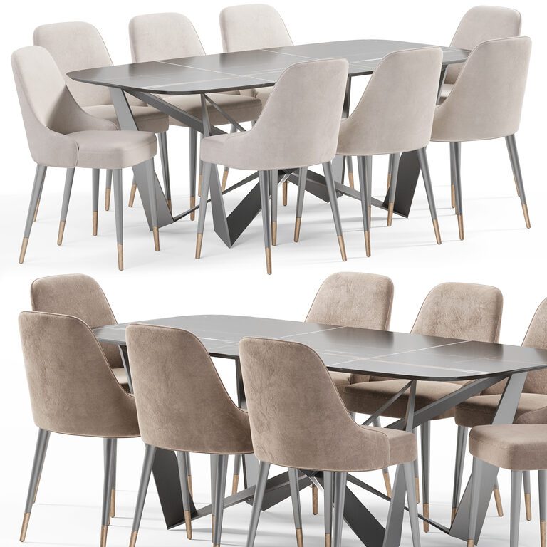 Стул Chau и Стол Caph (389693), 3d model 1