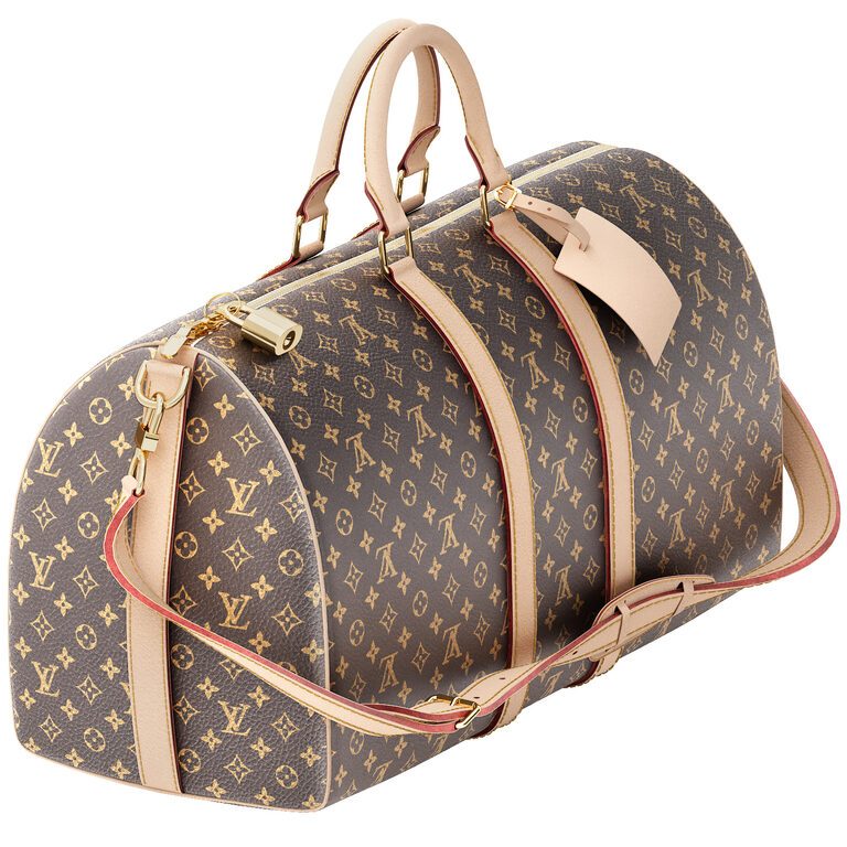 Louis vuitton monogram keepall bandouliere travel bag (390255) 3D