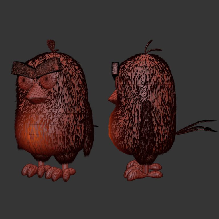 Red angry bird (390323) 3D model - Download 3D model Red angry bird ...