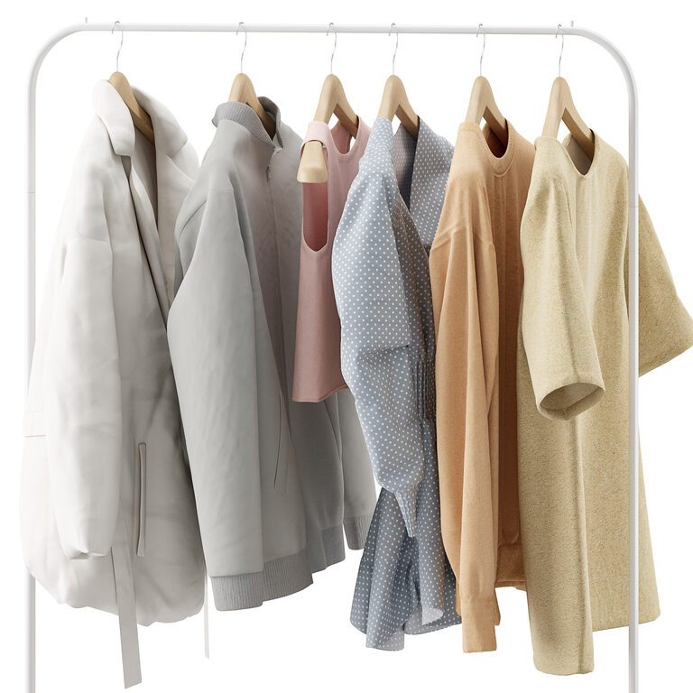 Clothes on the rack Set 01 (390957) 3D model - Download 3D model ...