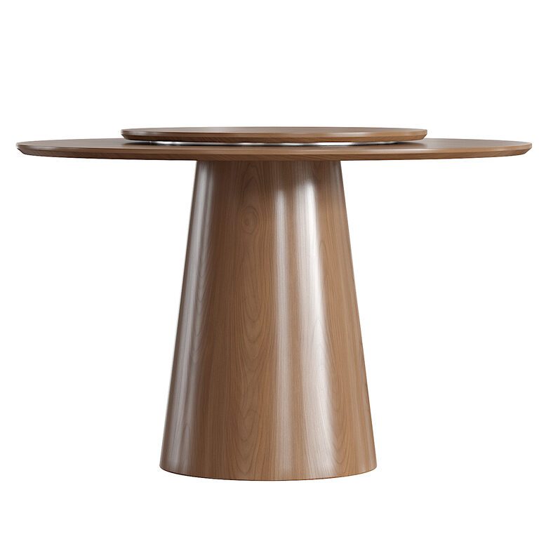 Round Brown Wood Modern Dining Table (391183) 3D model - Download 3D ...