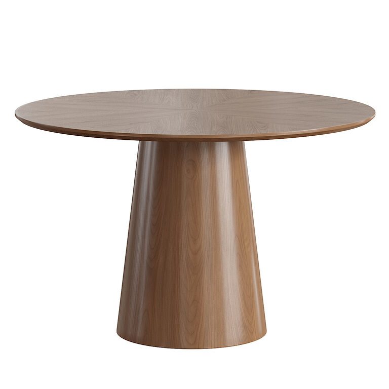 Round Brown Wood Modern Dining Table (391183) 3D model - Download 3D ...