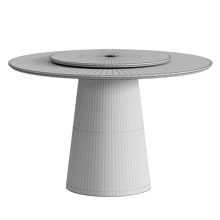 Round Brown Wood Modern Dining Table (391183) 3D model - Download 3D ...