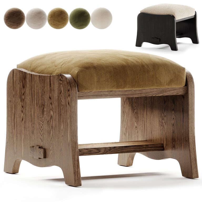 Пуфа Gable Ottoman (391253), 3д модель 1