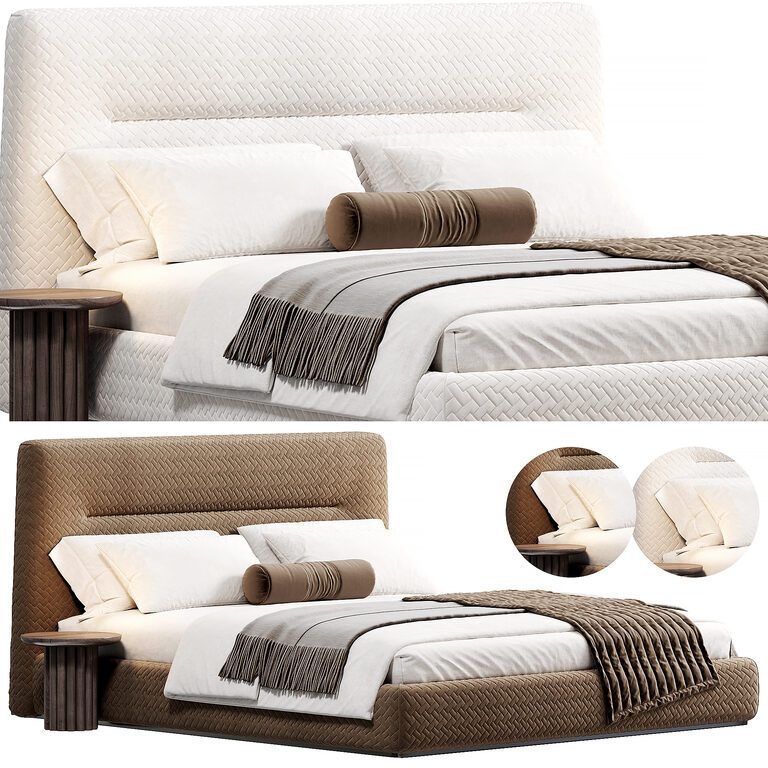 Bed with upholstered headboard Oliva by Livemaster (391721), 3d model 1