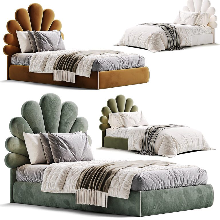 Single bed Shell (392024) 3D model - Download 3D model Single bed Shell ...