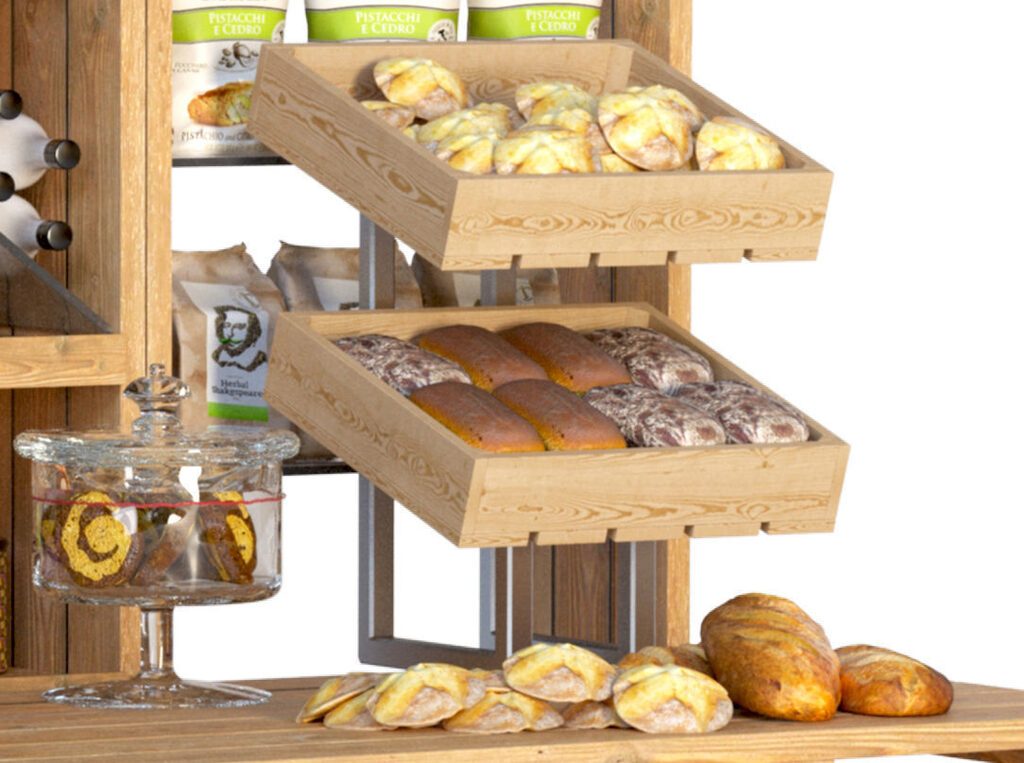 Rack with bread and dessert (392353) 3D model - Download 3D model Rack ...