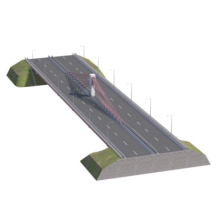 Bridge span suspension structure construction kit (392674) 3D model ...
