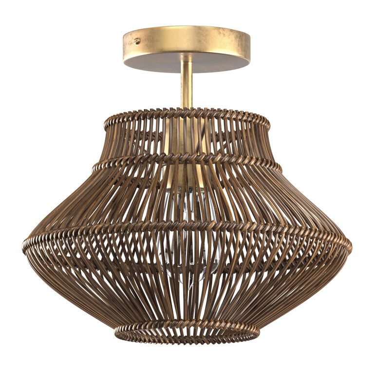 Dark Neher Rattan Semi Flush Mount (392793) 3D model - Download 3D ...