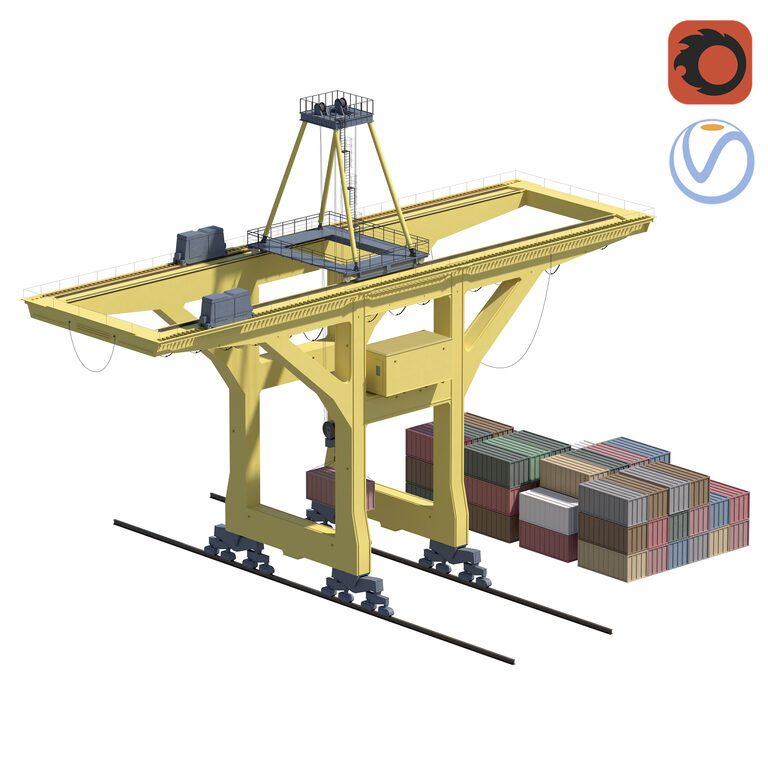 Container Loading Port Crane (393050) 3D model - Download 3D model ...