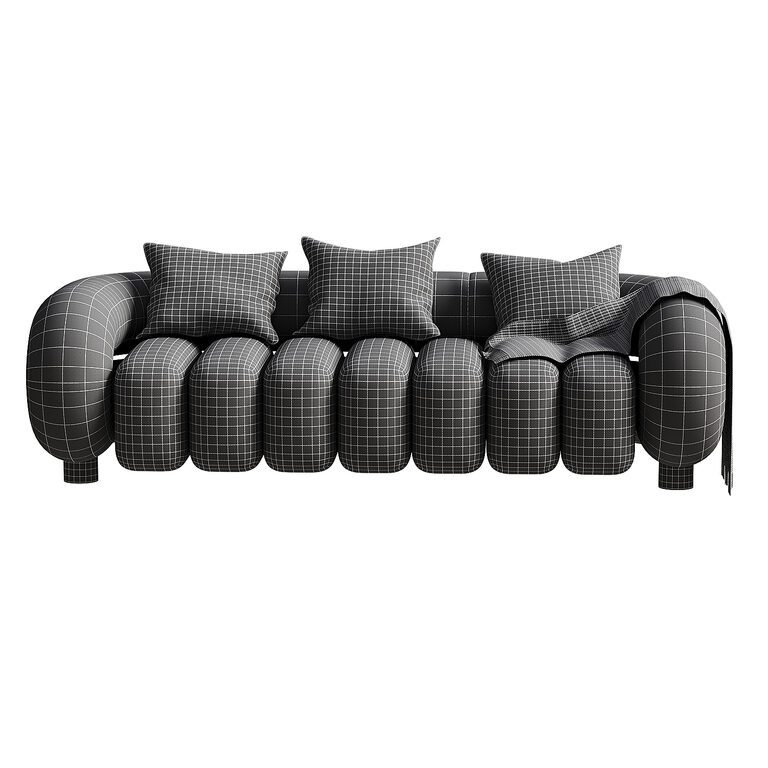 Modern Fleece Fabric Cloud Sofa Set (393114) 3D model - Download 3D ...