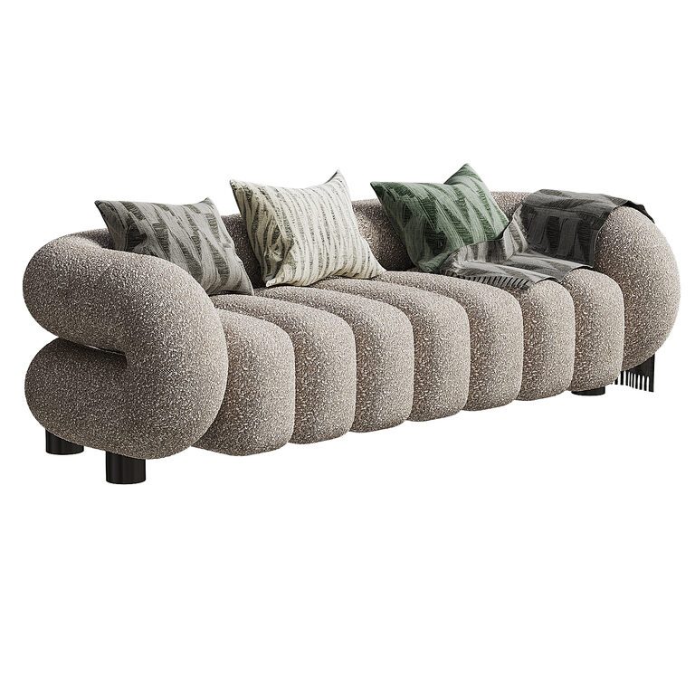 Modern Fleece Fabric Cloud Sofa Set (393114) 3D model - Download 3D ...