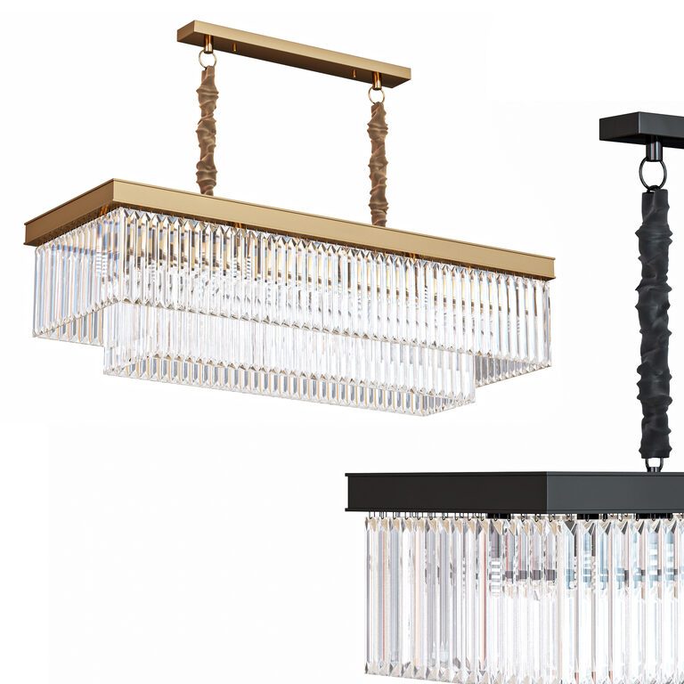 Rectangular chandelier light (393132) 3D model - Download 3D model ...