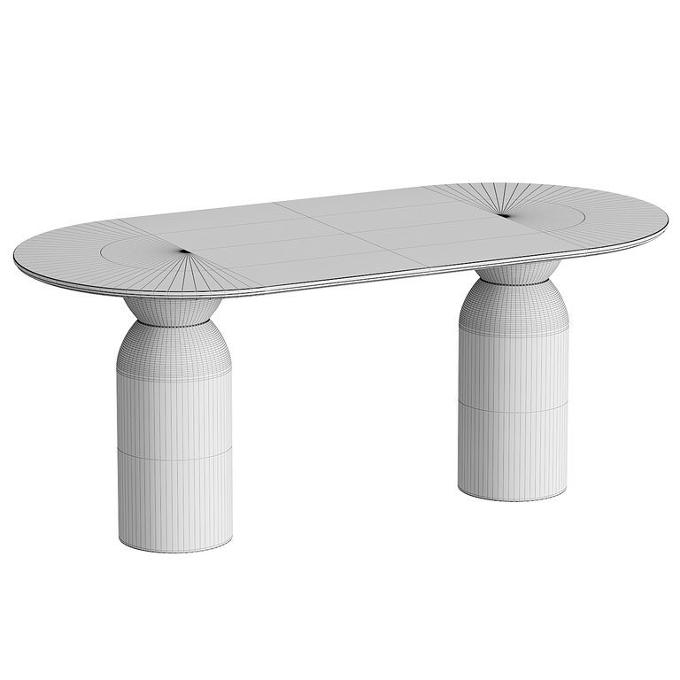 Sigrid 72 Oval Dining Table (393243) 3D model - Download 3D model ...