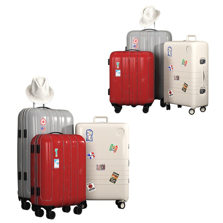 Чемоданы для багажа Set 03 (393791), 3д модель 1