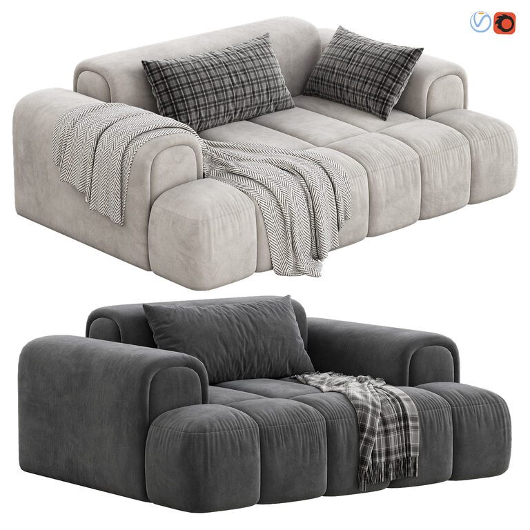 Диван Contemporary Arm от Litfad Set 2 (394814), 3д модель 1