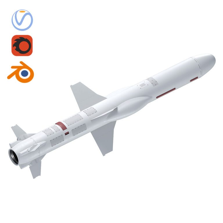 Ukrainian Naval Missile Neptune-D RK360L (395173), 3d model 1