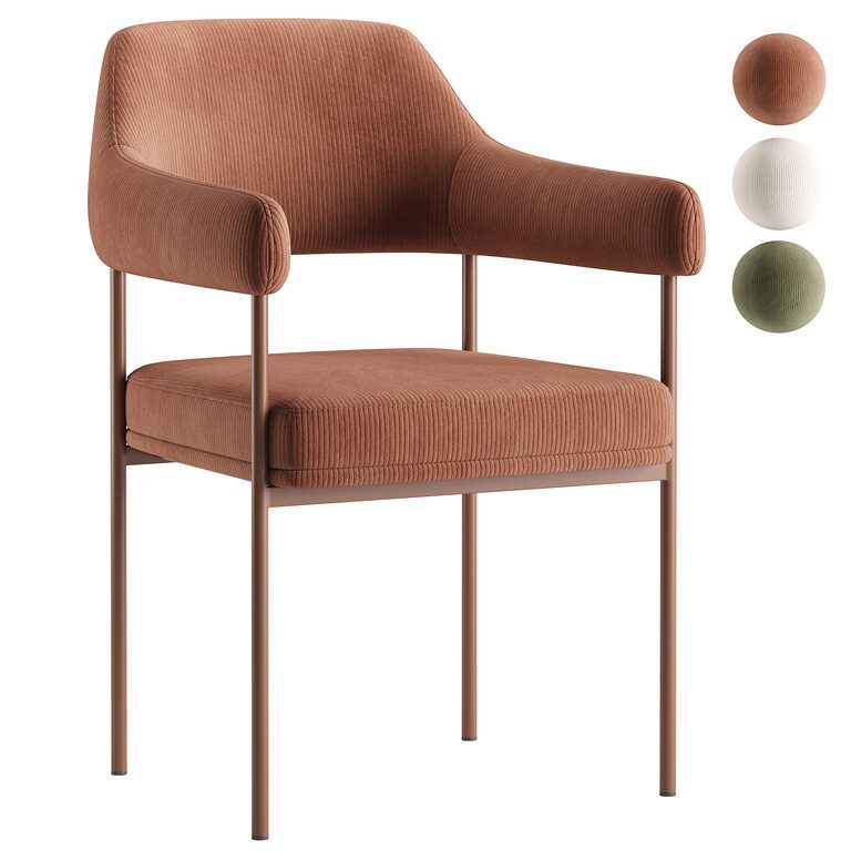 Corduroy chair Zoe (395328) 3D model - Download 3D model Corduroy chair ...