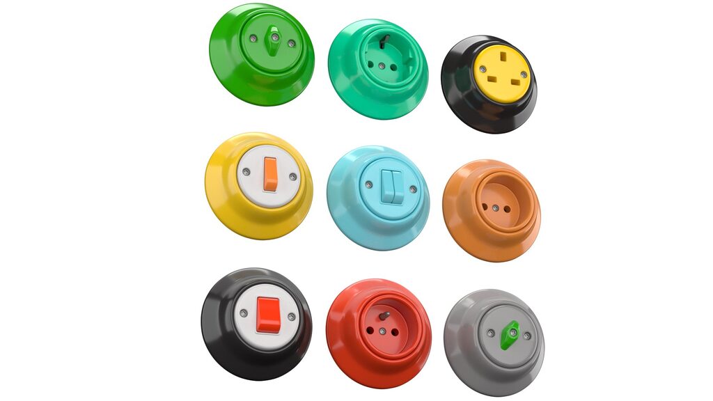 Socket Include Old Model Retro ceramic sockets and switches (395487) 3D model - Download 3D ...