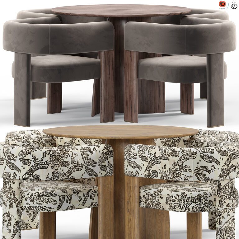 William dining chair and Peyton table (395534), 3d model 1