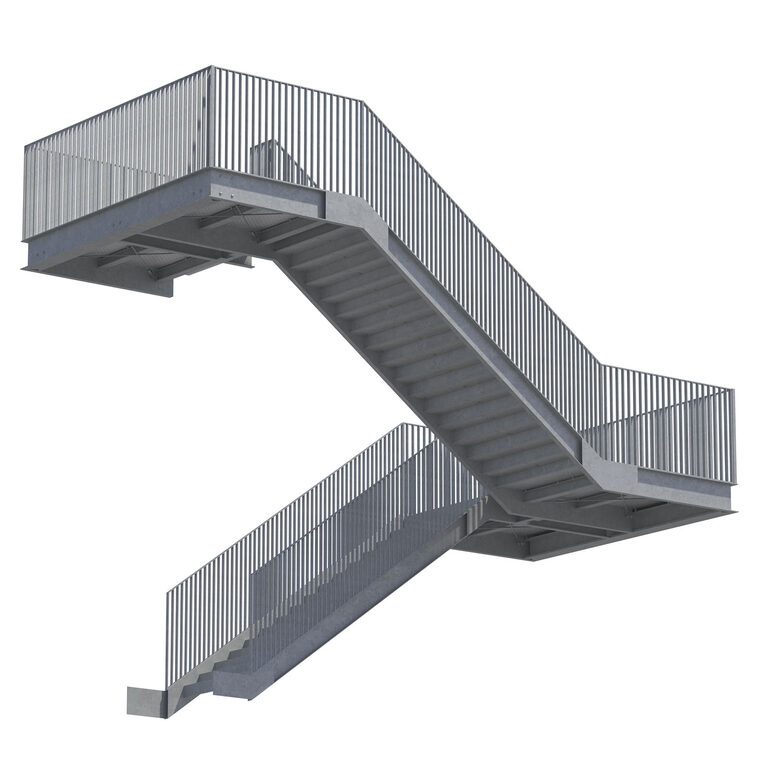 Metal Modular Industrial Staircase Builder set (395714) 3D model ...