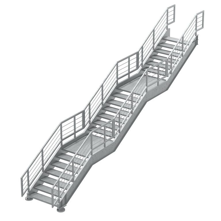 Metal Modular Industrial Staircase Builder set 02 (395722) 3D model ...