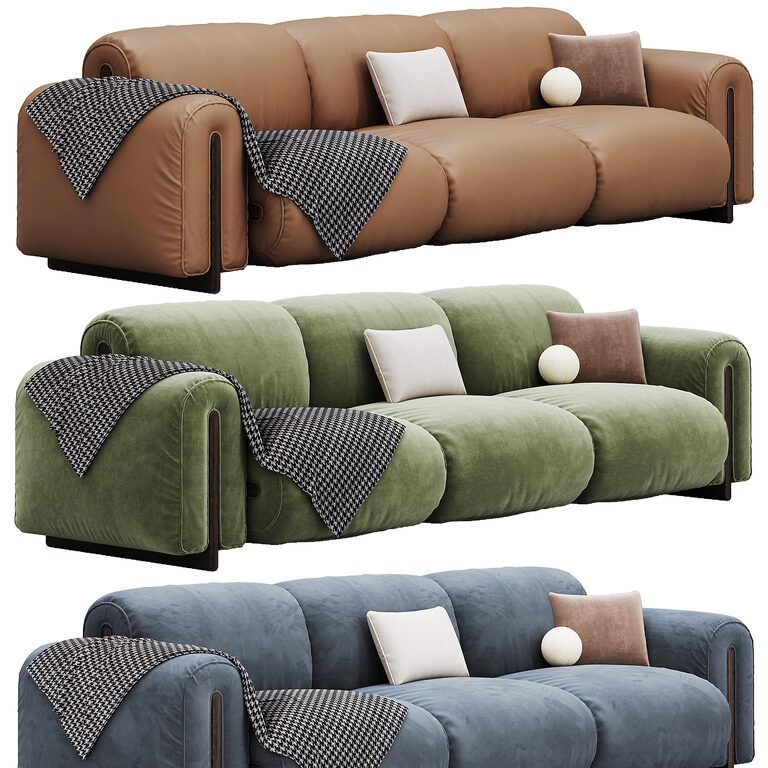 Трехместный диван Colle от Natuzzi (395745), 3д модель 1