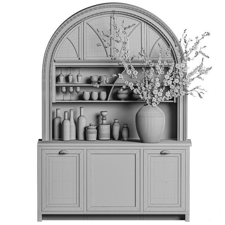 Buffet Model Kitchen buffet bar (395976) 3D model - Download 3D model Kitchen buffet ...