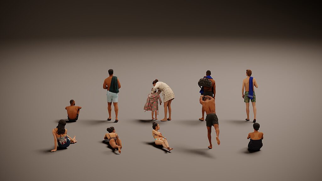 People on the beach x 10 (396143) 3D model - Download 3D model People ...