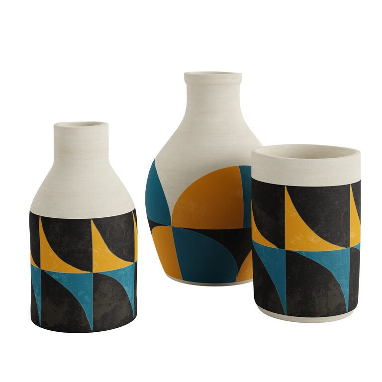 Geometric Pattern Vase Ceramic vase geometric patterns (396999) 3D model - Download 3D model ...