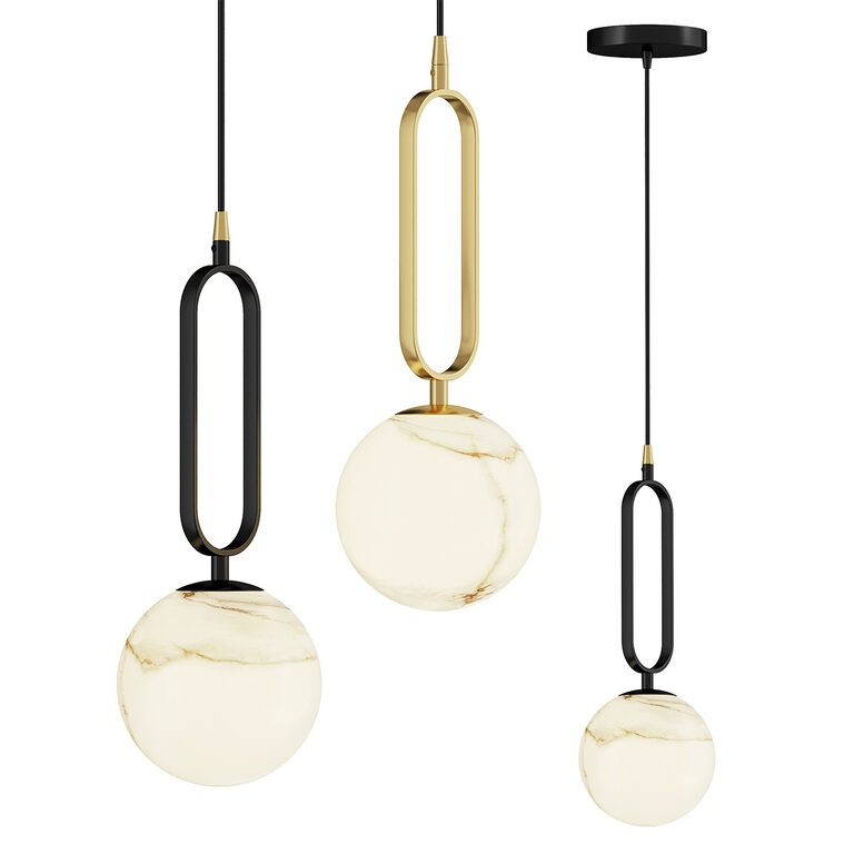 Alabaster Ball Pendant Lamp (397258) 3D model - Download 3D model ...