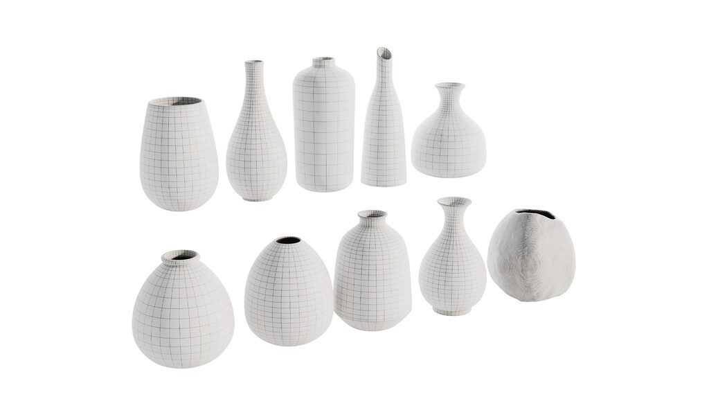 Vases Decor Set 04 (397665) 3D model - Download 3D model Vases Decor ...