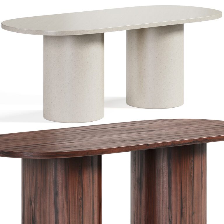 Petra Outdoor Oval Dining Table (397771), 3d model 1