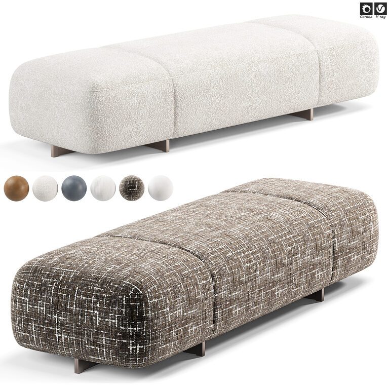 Spring Minotti Bench Minotti Yves bench (397804) 3D model - Download 3D model Minotti Yves ...