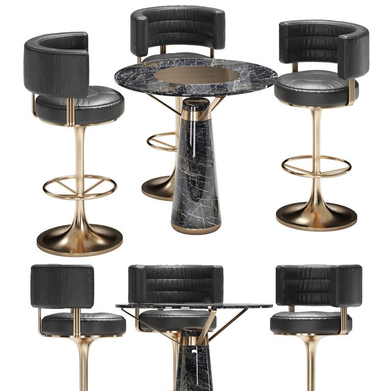 Alva Musa - Firefly coffe dining table and bar chair (397874) 3D model ...