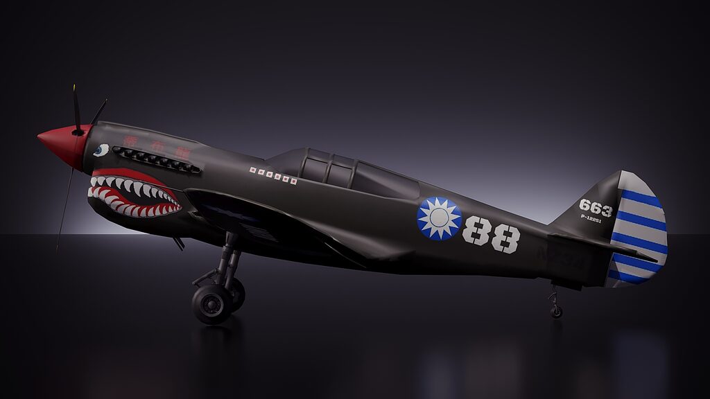 Літак Curtiss P 40 (397978), 3d модель 1