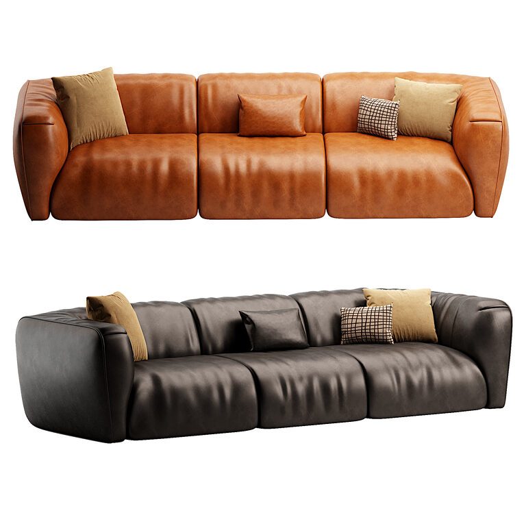  Шкіряний диван Loveseat 2017 (398135), 3d модель 1