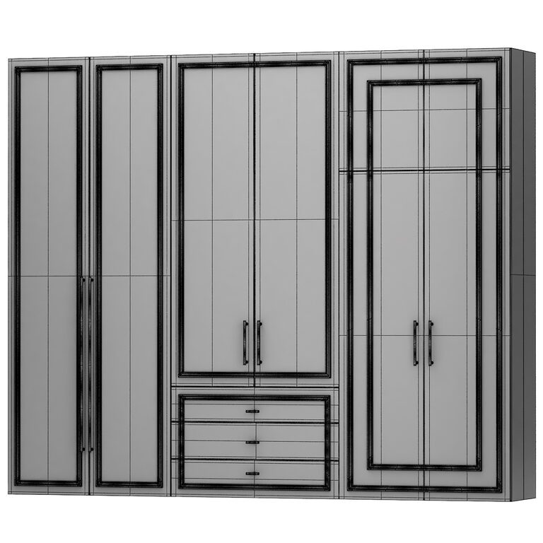 Wardrobe closet composition furniture 01 (398198) 3D model - Download ...