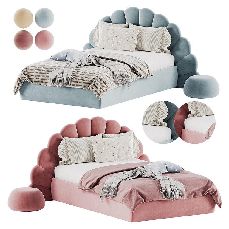 Children's soft bed Shell (398547) 3D model - Download 3D model ...