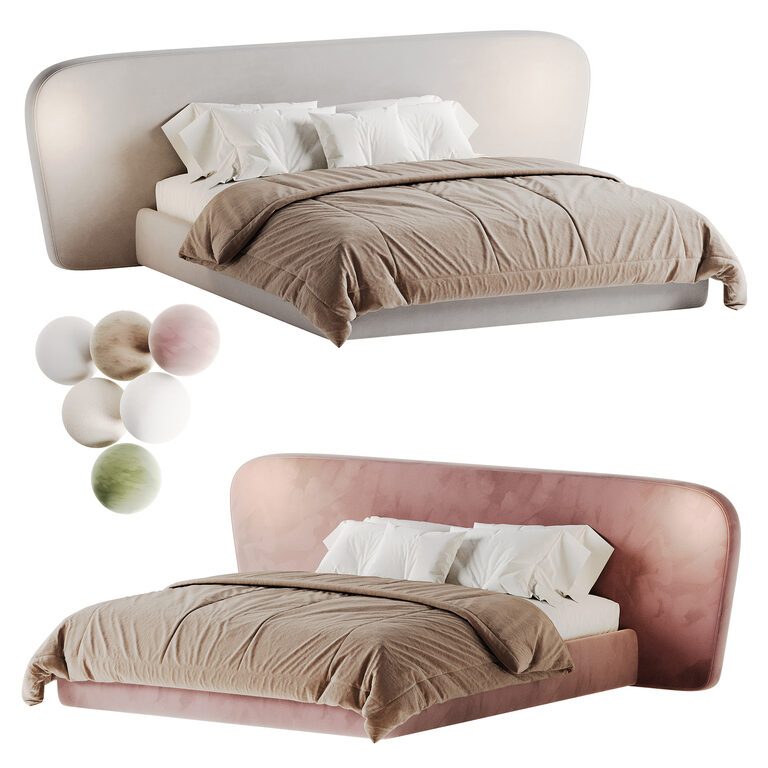Soft bed Molina by Oneandhome (398616), 3d model 1
