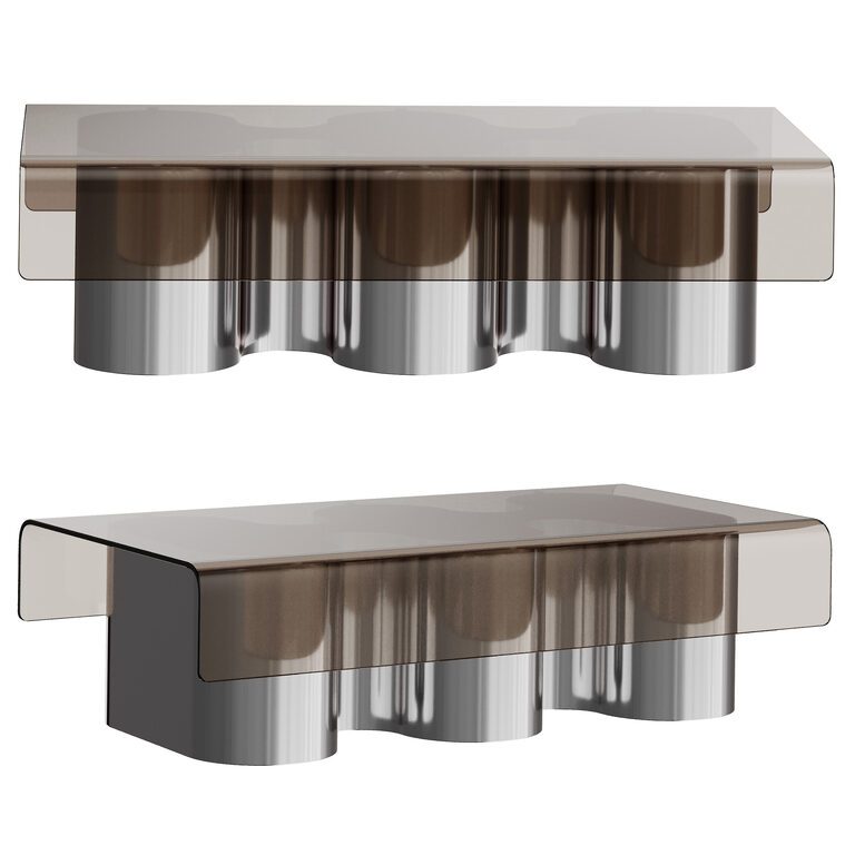 Jouri coffee table with glass top by Westwing (398733), 3d model 1